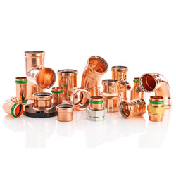 Copper press fittings known as CopperPress by Merit Brass Co.